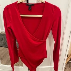 Red long sleeve bodysuit